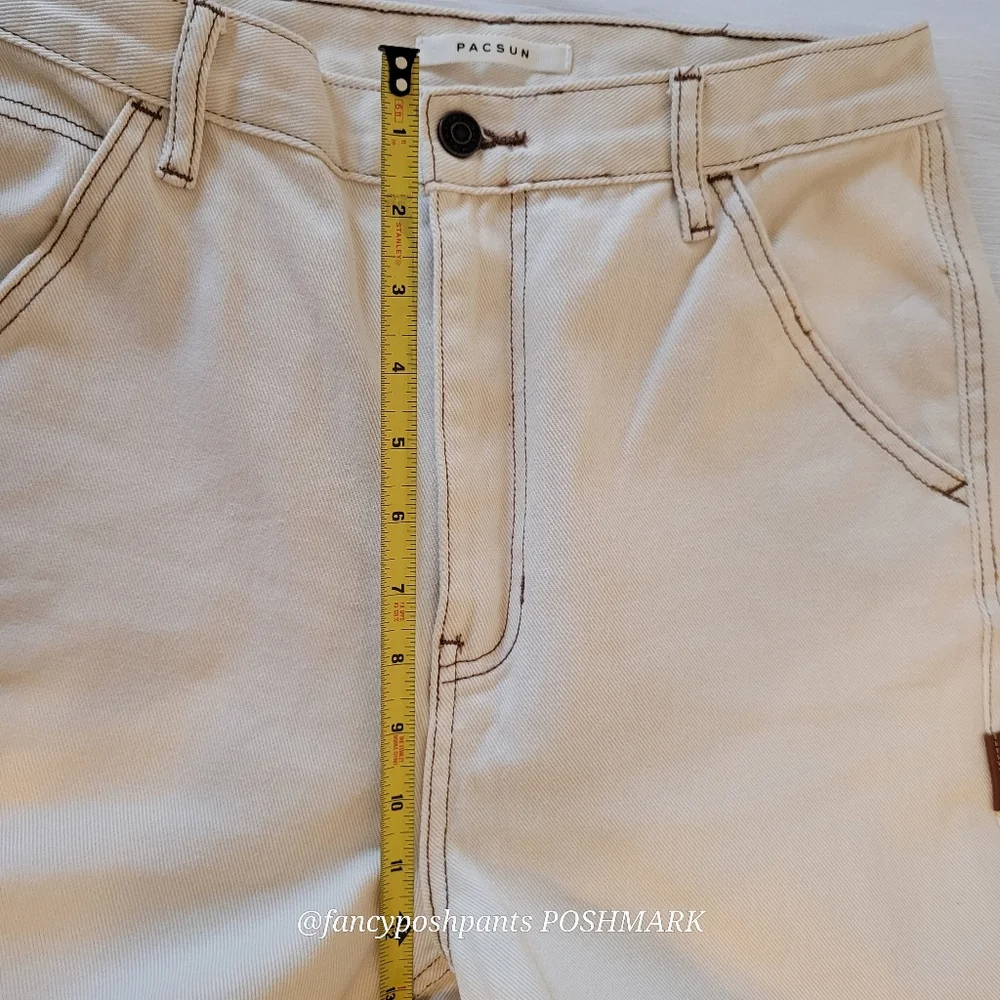PACSUN carpenter pants size approx 29 color bone contrast thread detail - Picture 6 of 15